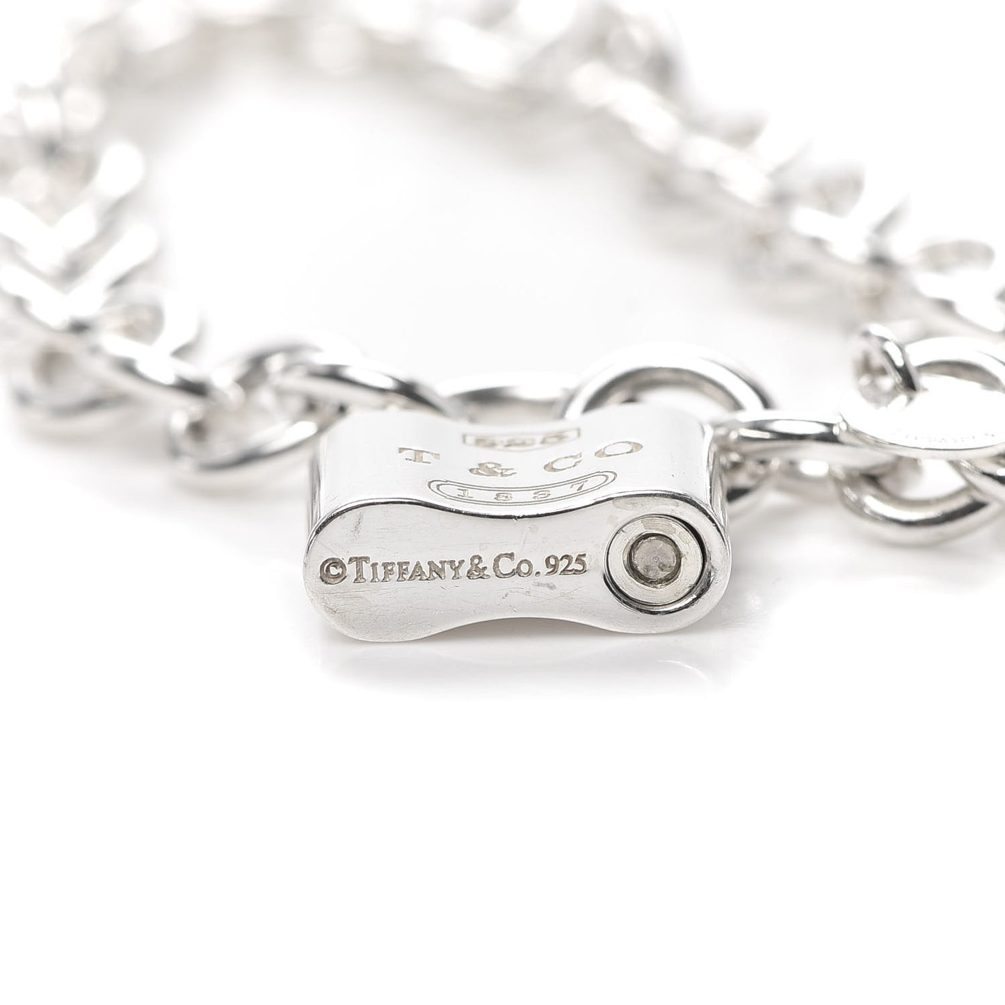 Sterling Silver 1837 Lock Charm Bracelet