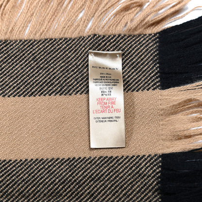 Burberry Wool Half Mega Check Fringe Scarf Camel 4 of 4