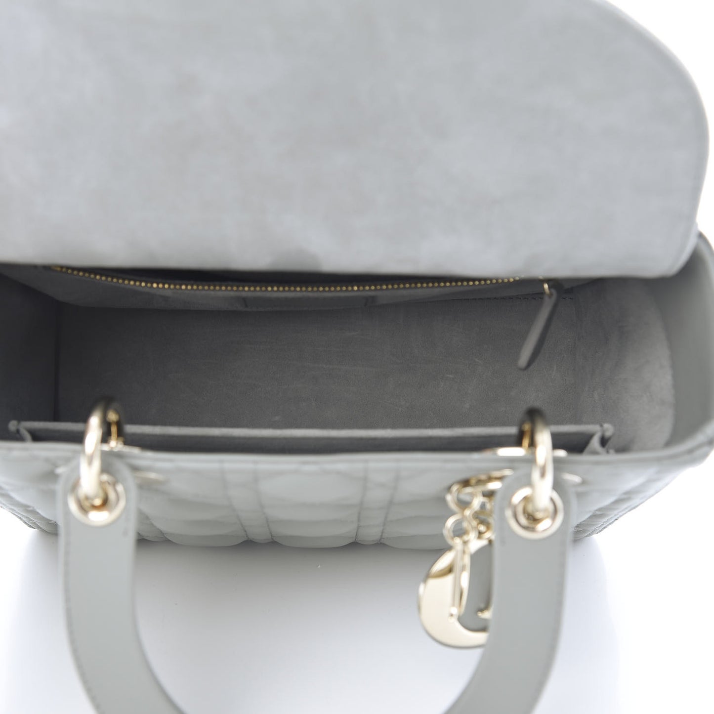 Lambskin Cannage Medium Lady Dior Grey