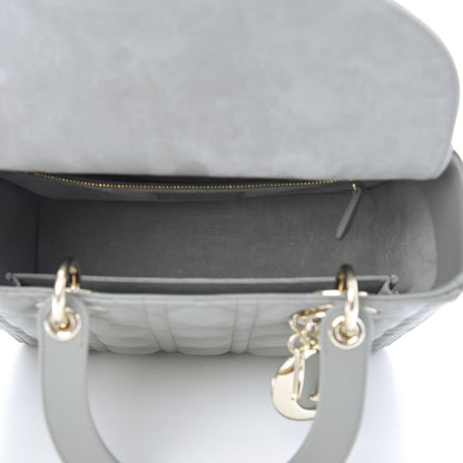 Christian Dior Lambskin Cannage Medium Lady Dior Grey 6 of 12