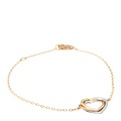 Cartier 18K Pink Yellow White Gold Trinity Heart Bracelet 1 of 7