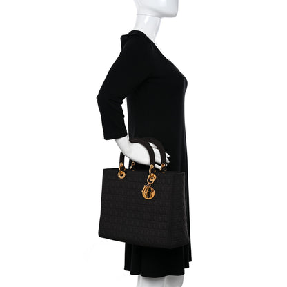 Christian Dior Nylon Cannage Large Lady Dior Brown 2 of 10