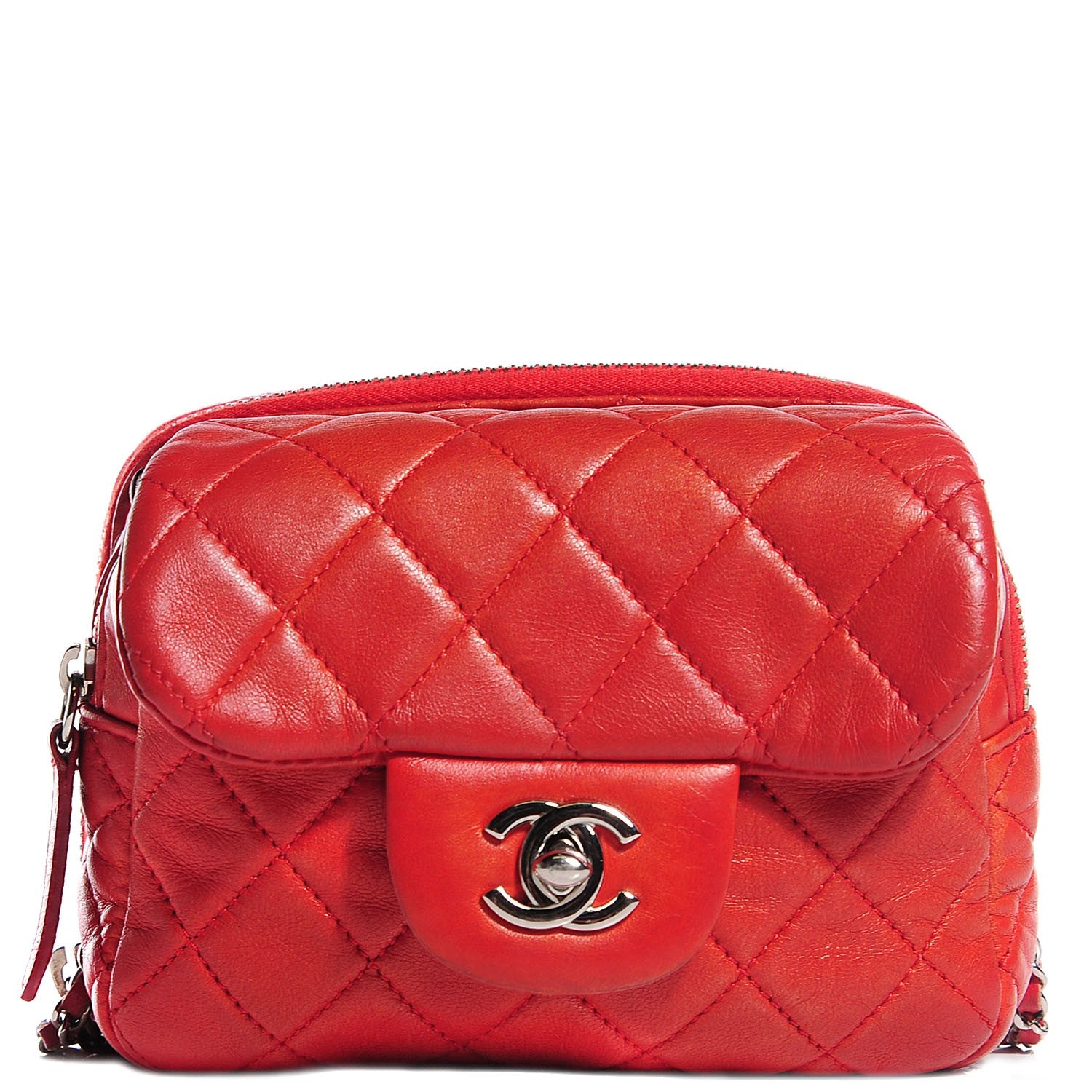 Chanel Lambskin Quilted WOC Mini Flap Red 1 of 8