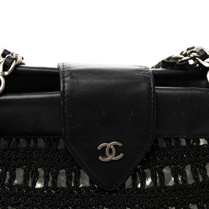 Chanel Woven Crochet Knit Tote Black 11 of 11