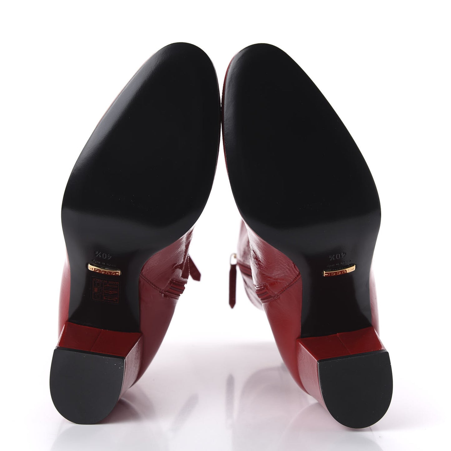 Naplack Patent Printyl Zip Boots 40.5 Hibiscus Red