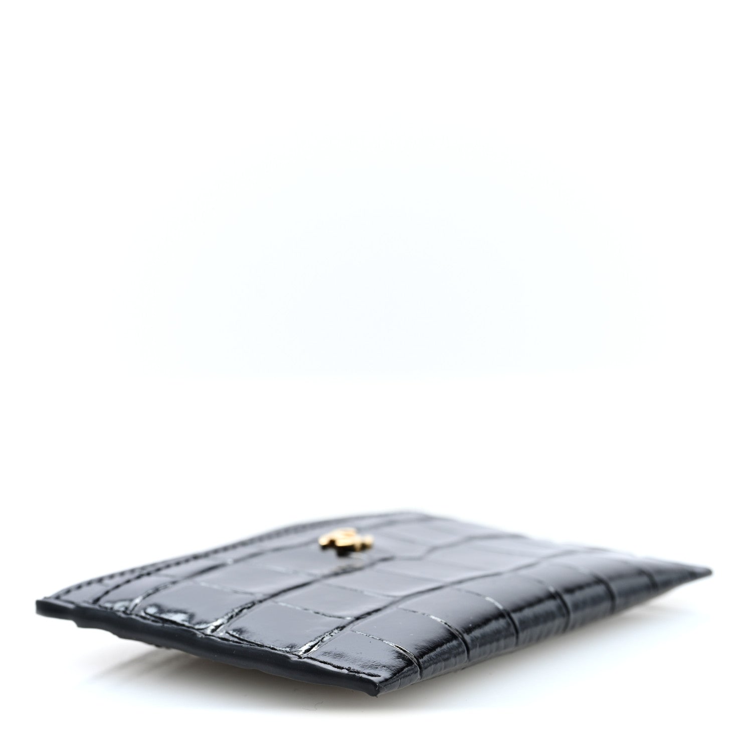 Chanel Calfskin Crocodile Embossed Crococo Card Holder Black 4 of 8