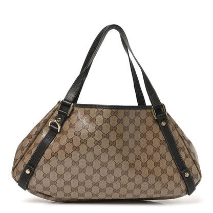Gucci Crystal Monogram Medium Abbey Shoulder Bag Dark Brown 1 of 11