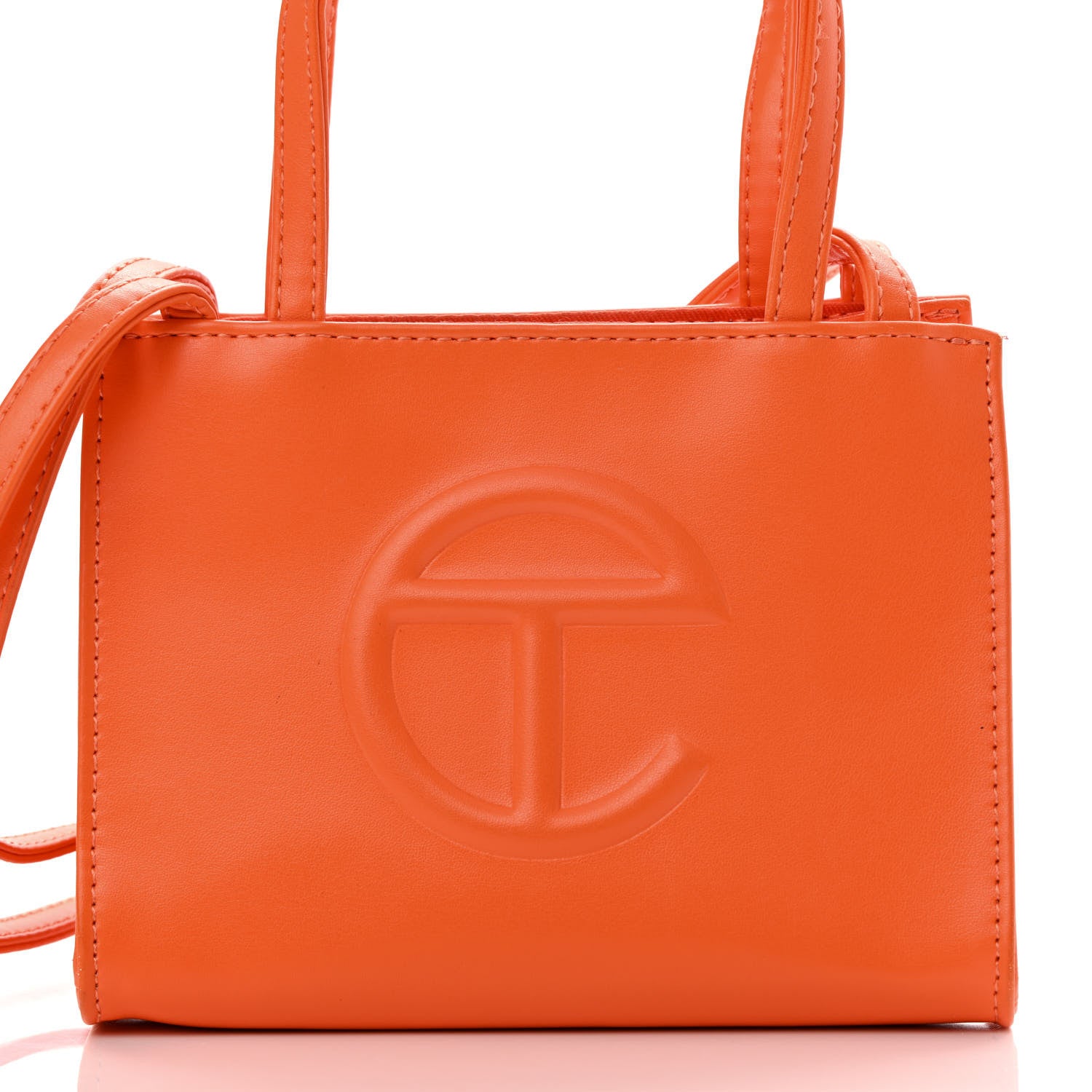 Telfar Vegan Leather Small Shopping Bag Orange 8 of 14