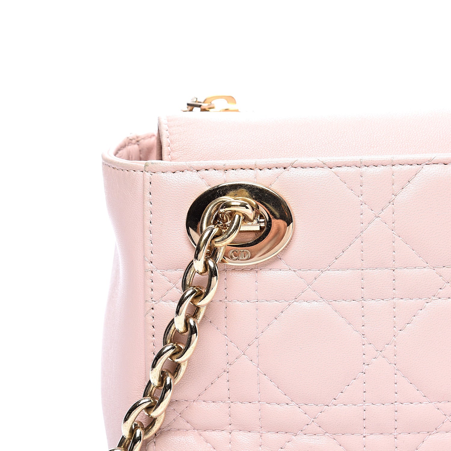 Christian Dior Lambskin Cannage Lady Dior Double Chain Bag Pink 9 of 9