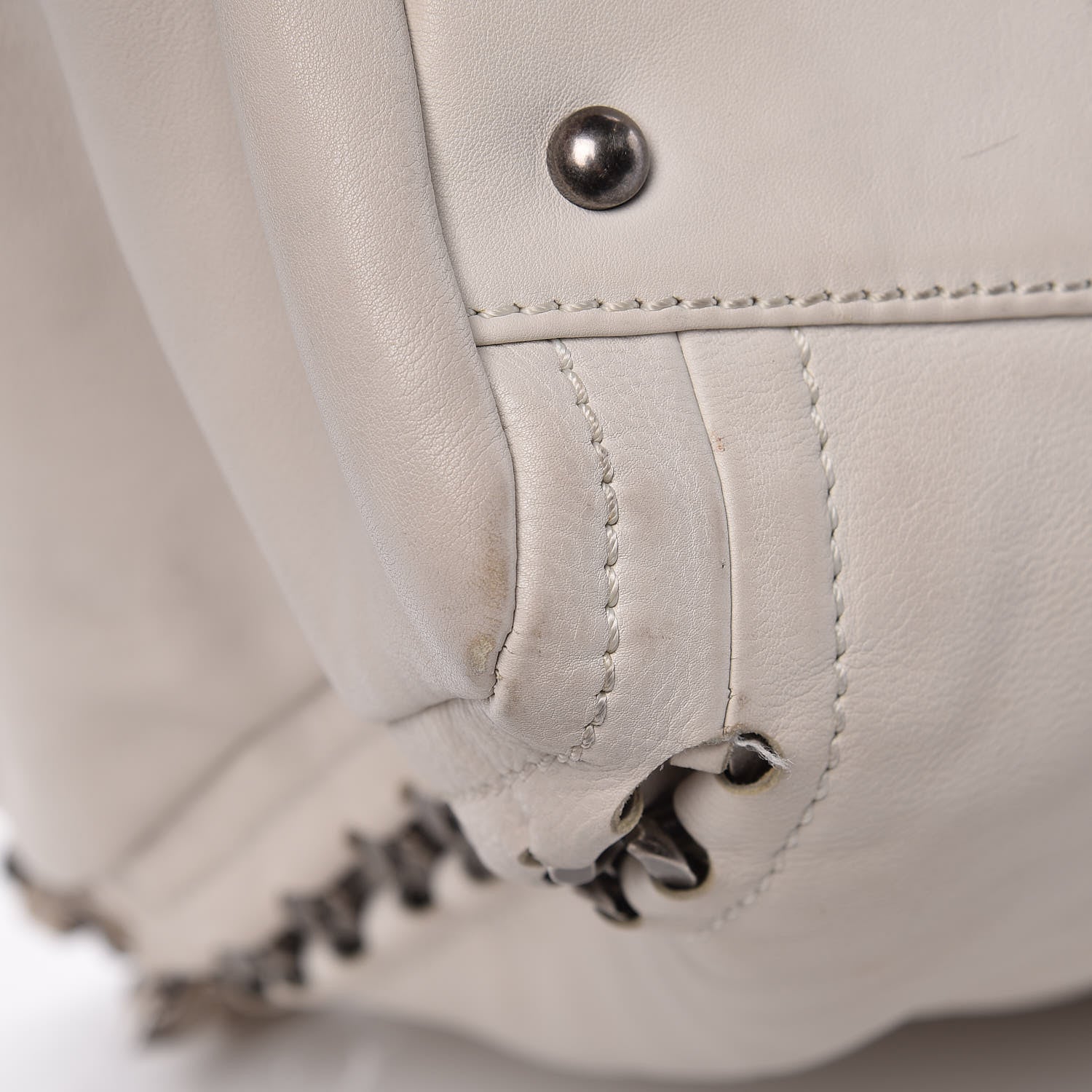 Chanel Calfskin Large East West Modern Chain Tote White 12 of 21