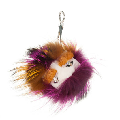Fendi Fox Mink Rabbit Fur Colorius Monster Bag Bug Charm Purple Yellow 1 of 3