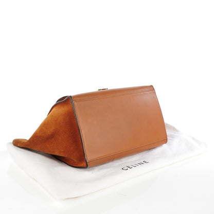 Celine Natural Calfskin Suede Medium Trapeze Tan 5 of 10