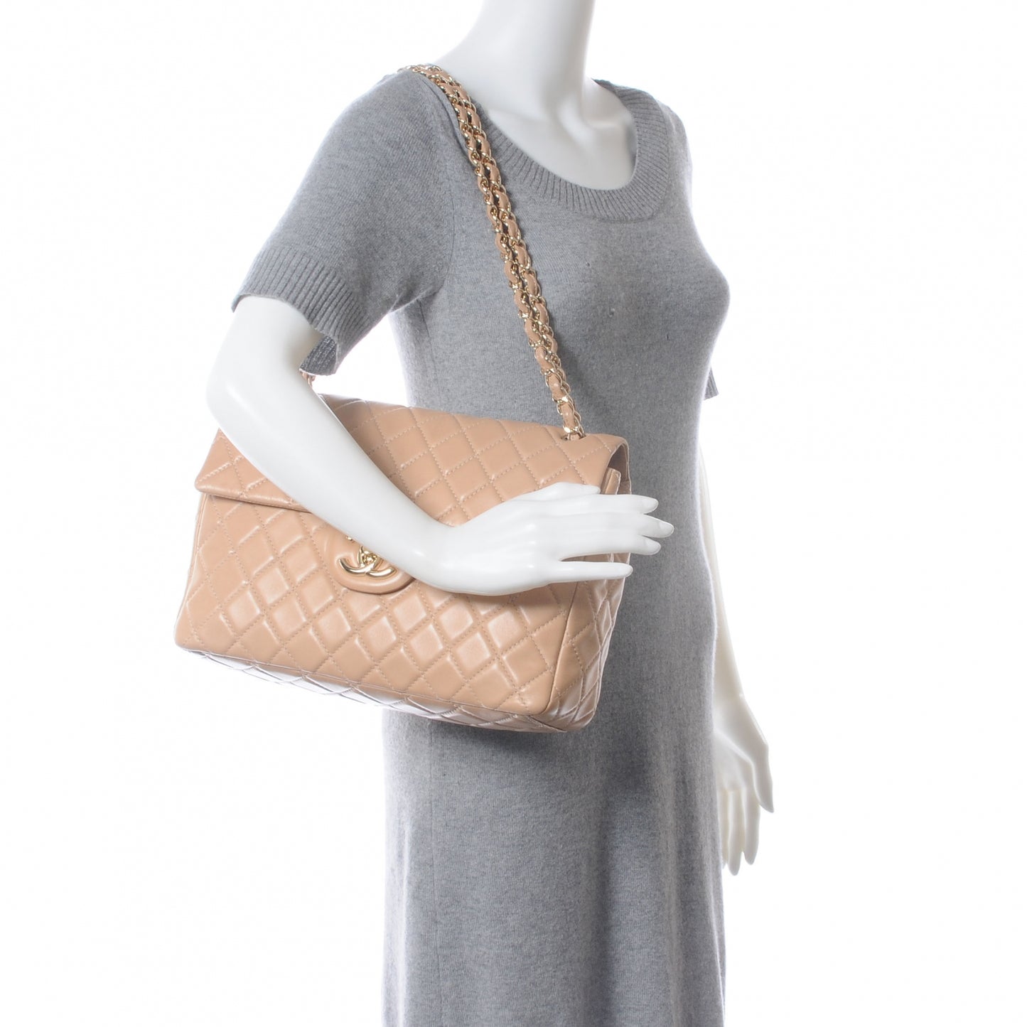 Lambskin Maxi Flap Apricot