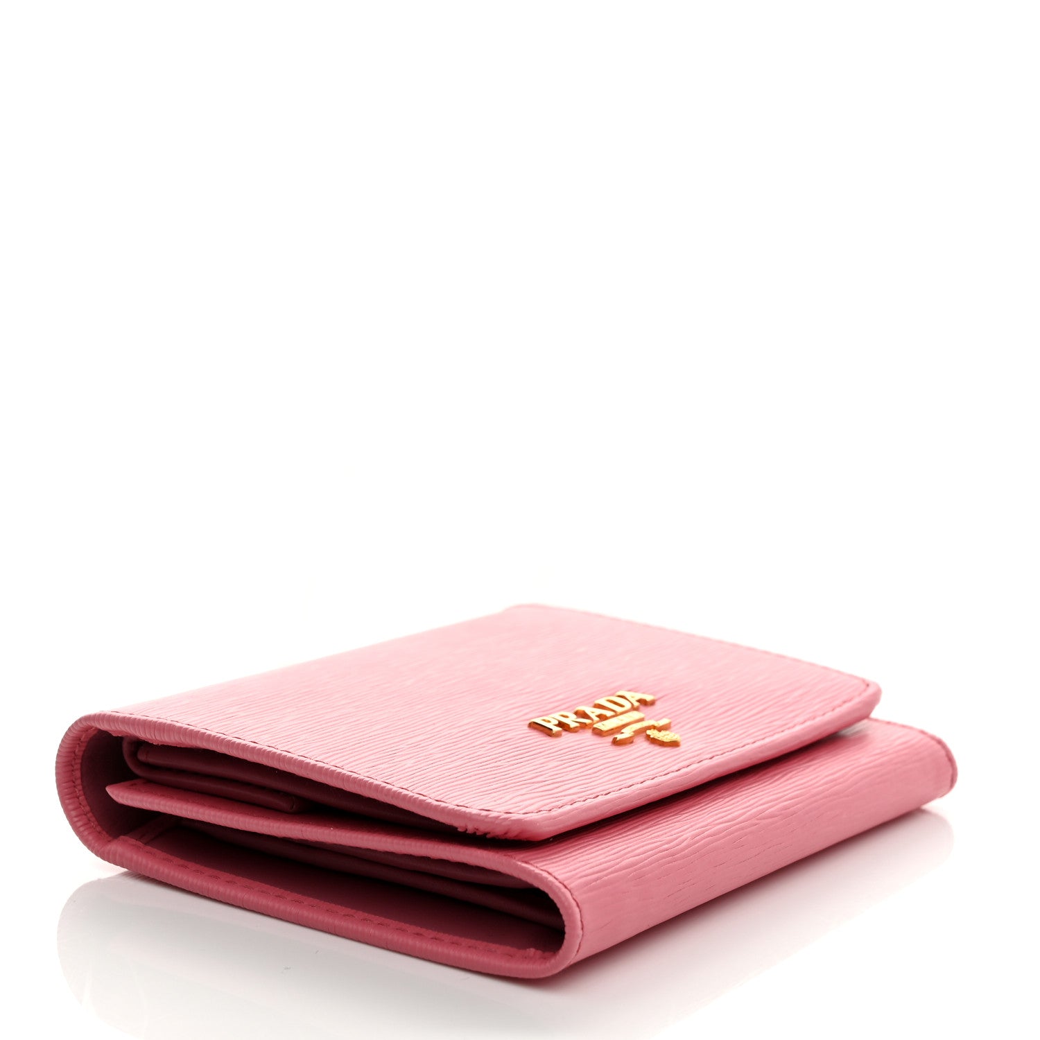 Prada Vitello Move Tri-Fold Compact Wallet Geranio 4 of 8