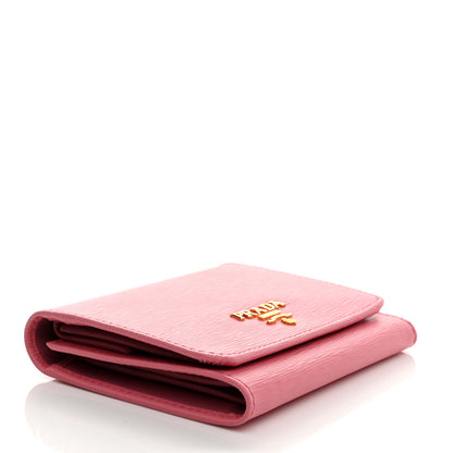 Prada Vitello Move Tri-Fold Compact Wallet Geranio 4 of 8