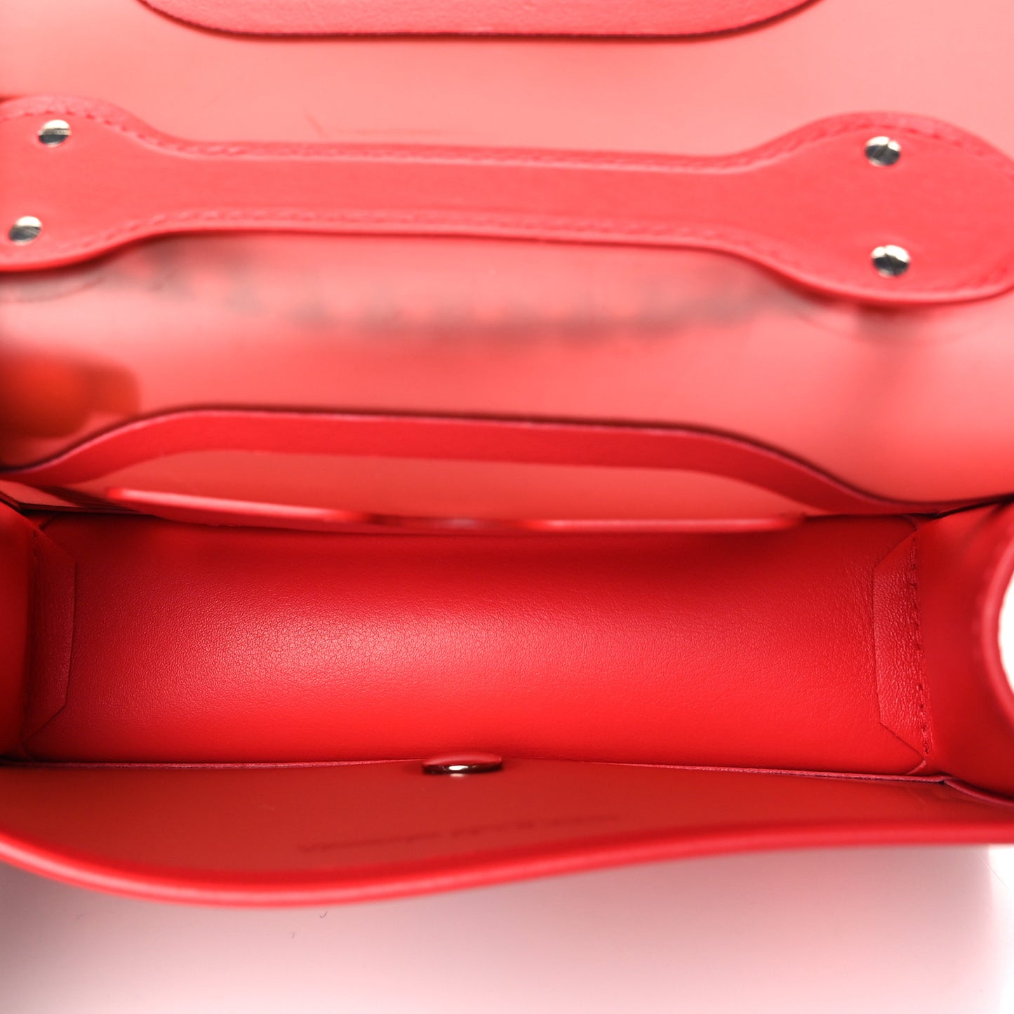 Calfskin Polyurethane Mini Jeweled Knuckle Satchel Coral