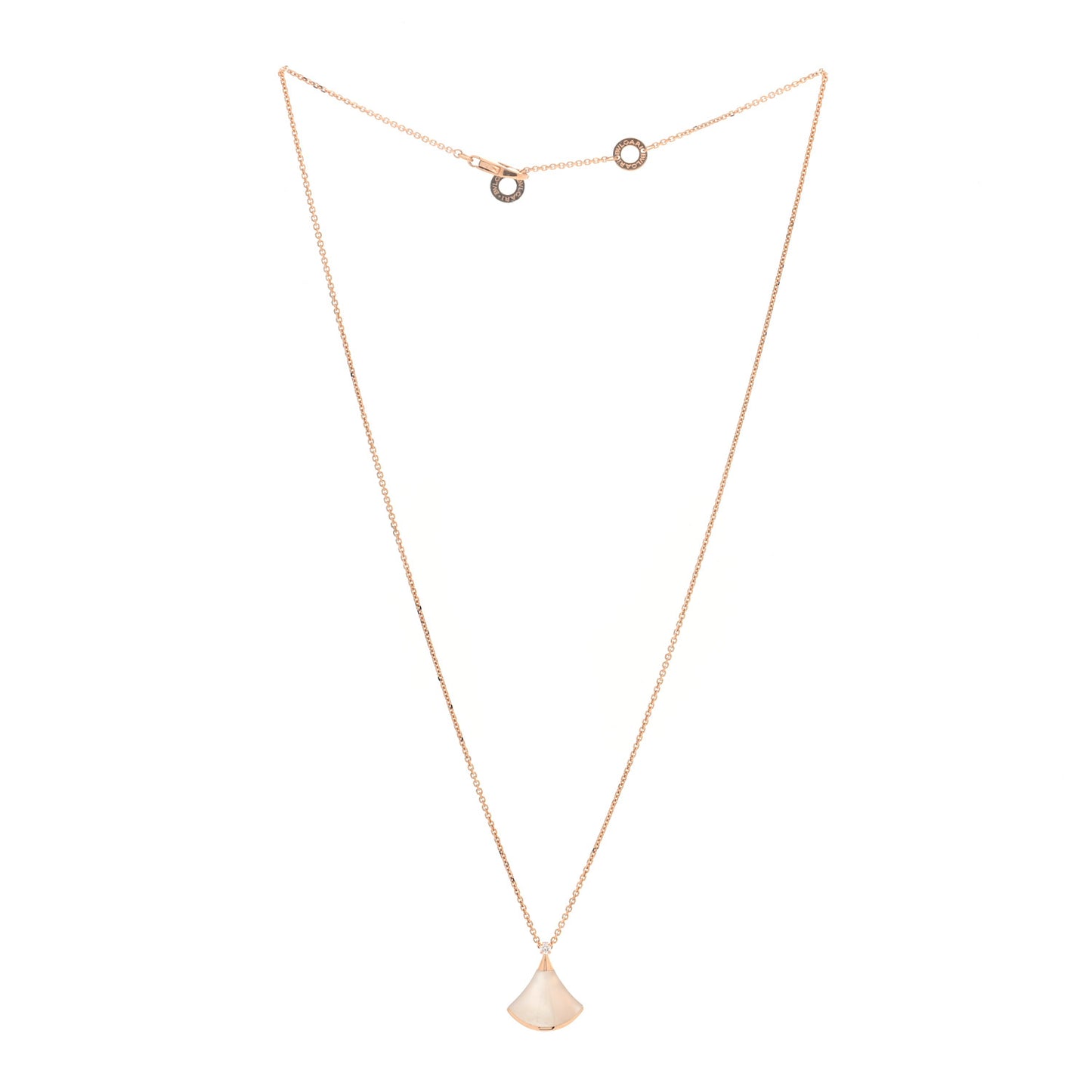 18K Rose Gold Diamond Mother of Pearl Small Divas' Dream Pendant Necklace