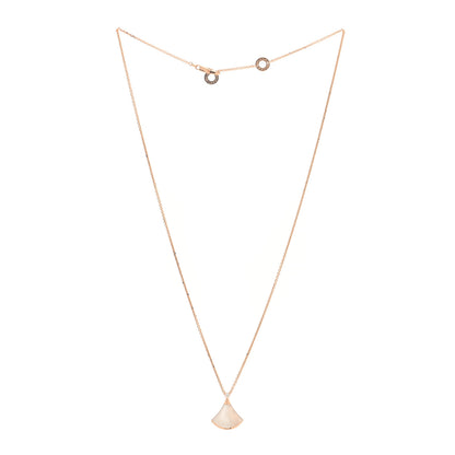 Bulgari 18K Rose Gold Diamond Mother of Pearl Small Divas' Dream Pendant Necklace 3 of 5