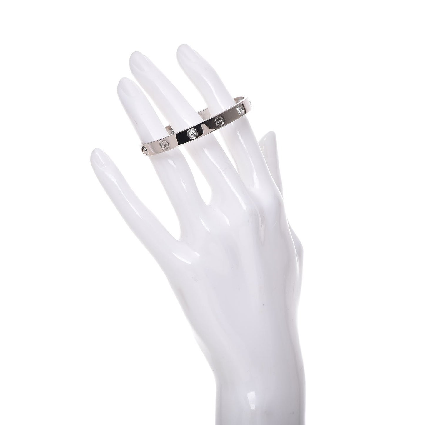 18K White Gold 4 Diamond LOVE Bracelet 16