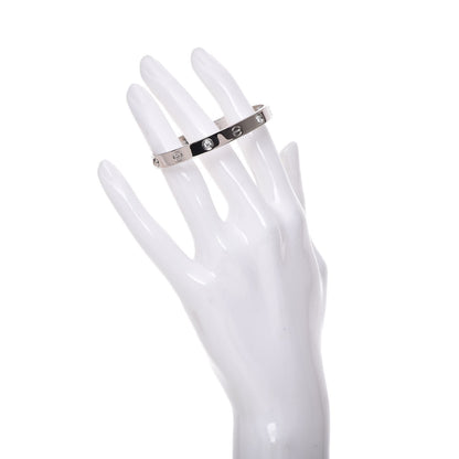 Cartier 18K White Gold 4 Diamond LOVE Bracelet 16 2 of 9