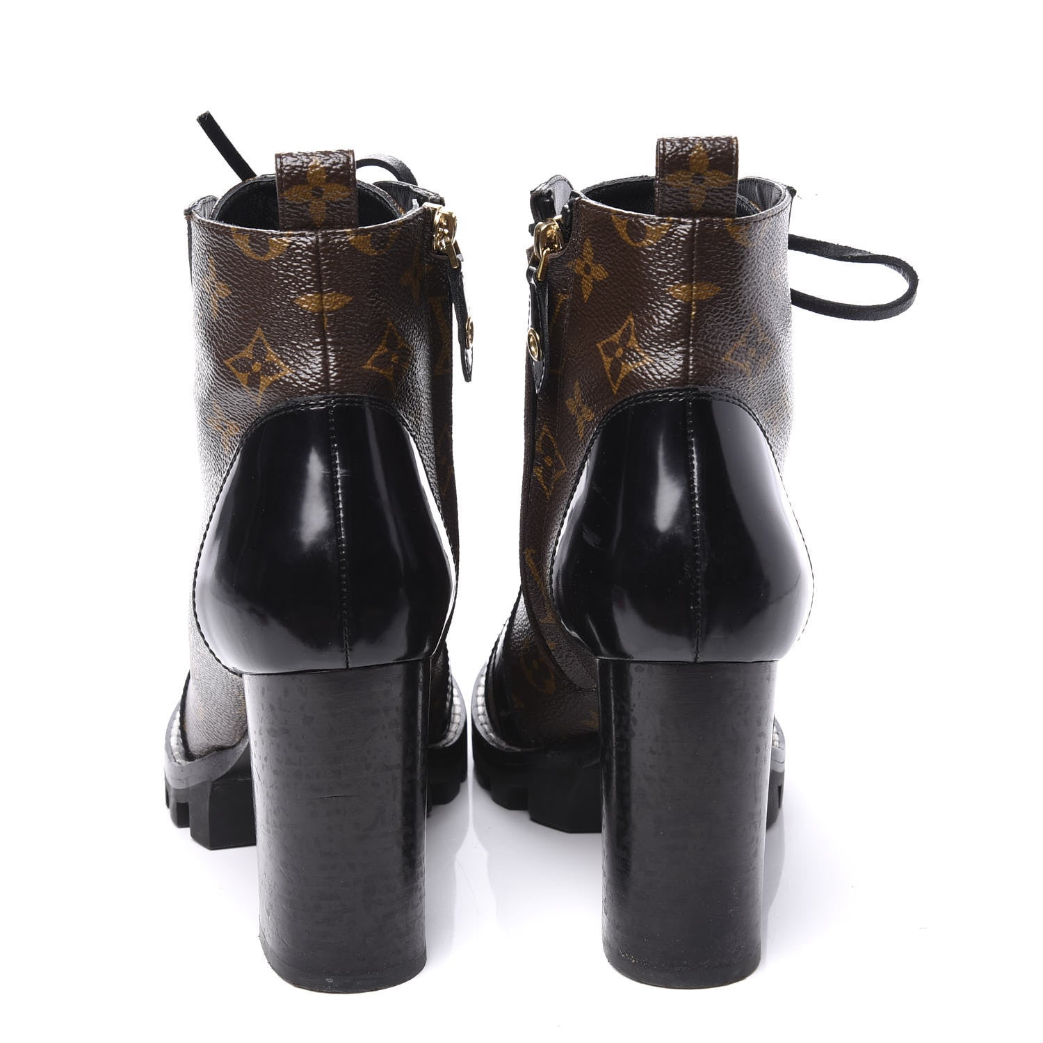Louis Vuitton Patent Calfskin Monogram Star Trail Ankle Boots 38.5 Black 7 of 9