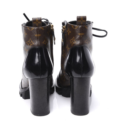 Louis Vuitton Patent Calfskin Monogram Star Trail Ankle Boots 38.5 Black 7 of 9