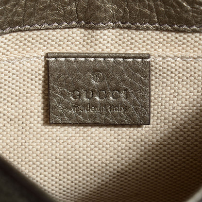 Gucci Metallic Pebbled Calfskin Small Soho Flap Crossbody Sasso 6 of 9