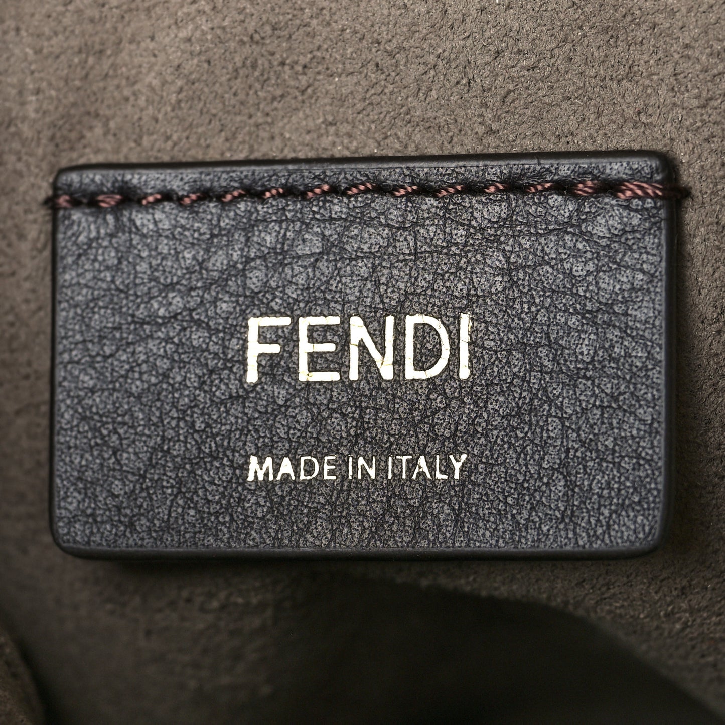 Shearling F is Fendi Macro FF 1974 Diagonal Mini Mon Tresor Bucket Bag Light Rose Black