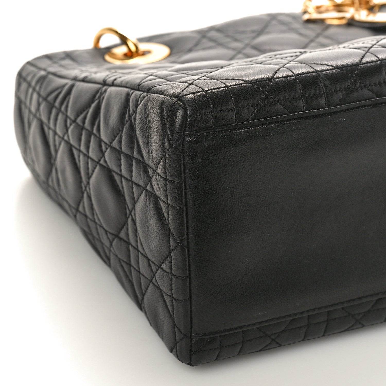 Christian Dior Lambskin Cannage Medium Lady Dior Black 7 of 11