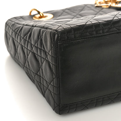 Christian Dior Lambskin Cannage Medium Lady Dior Black 7 of 11