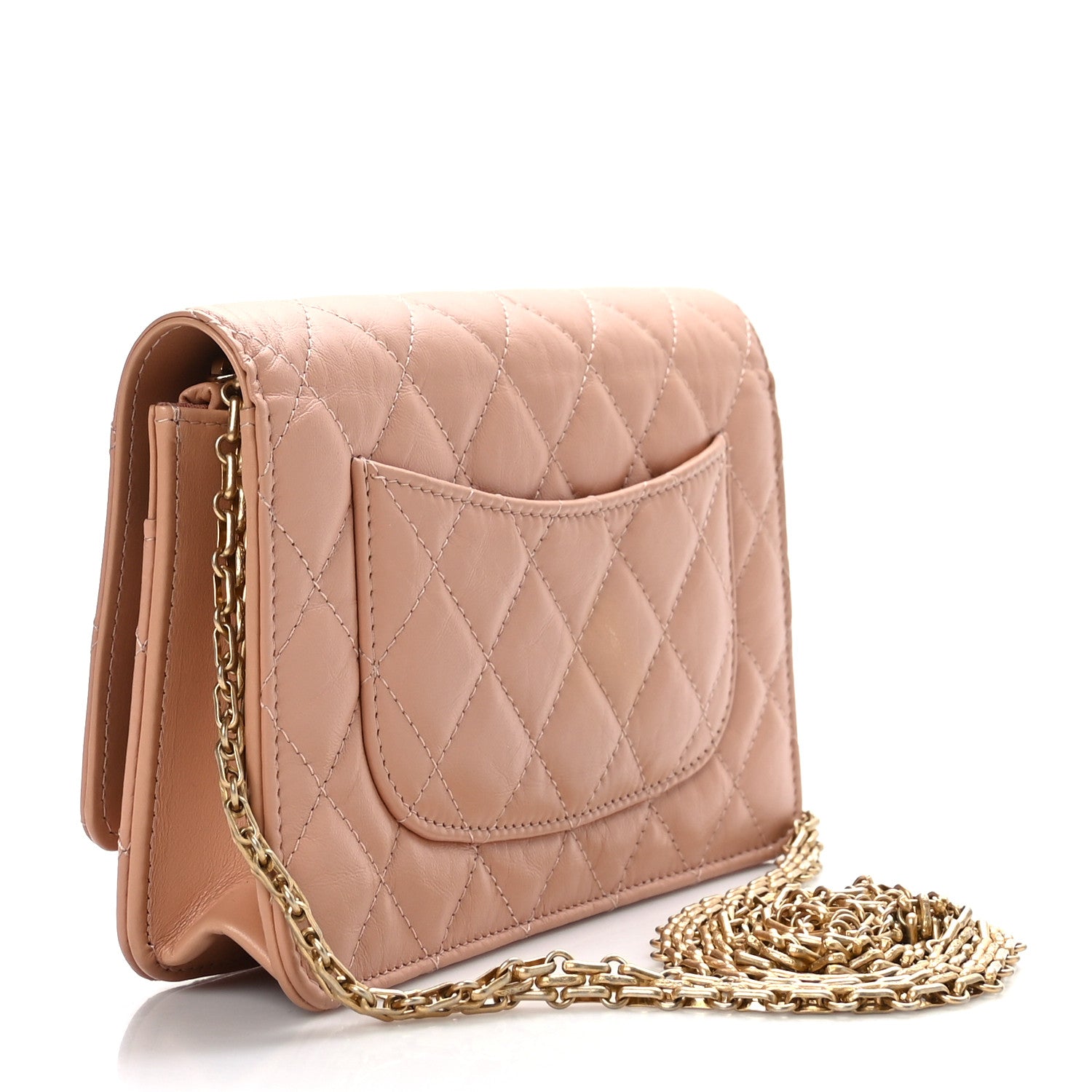 Chanel Calfskin Quilted Reissue Wallet On Chain WOC Beige 3 of 10