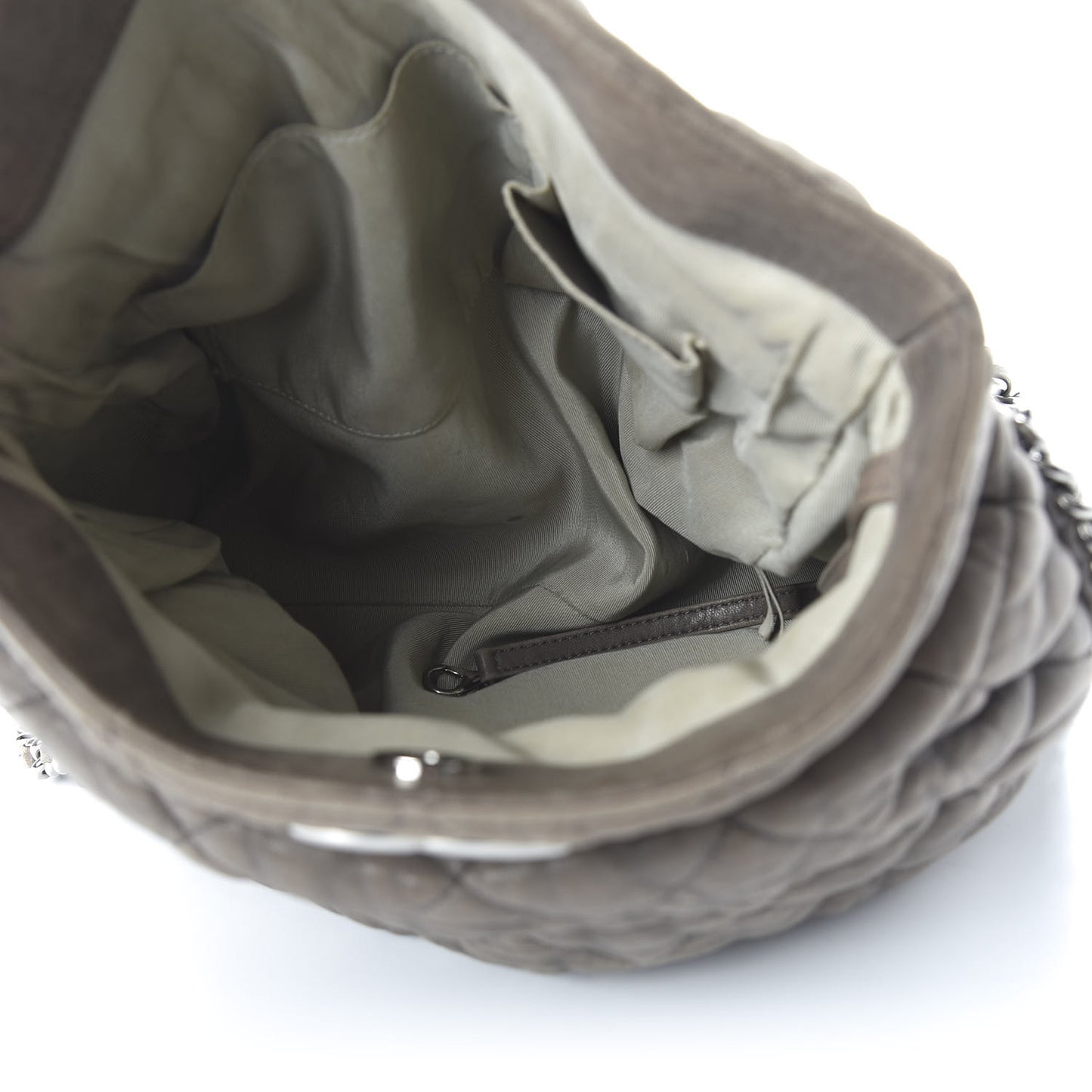 Washed Lambskin Chain Around Hobo Taupe