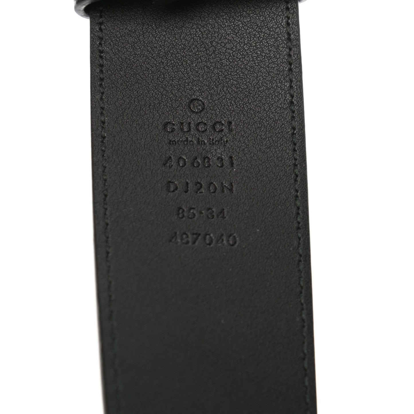 Textured Dollar Calfskin Nickel Double G 40mm Belt 85 34 Black