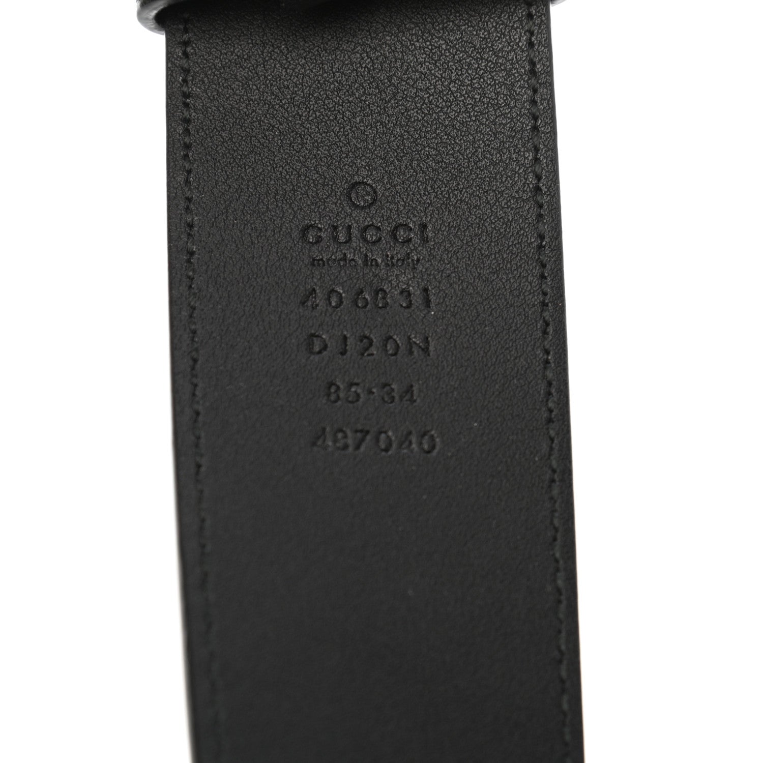 Gucci Textured Dollar Calfskin Nickel Double G 40mm Belt 85 34 Black 3 of 6