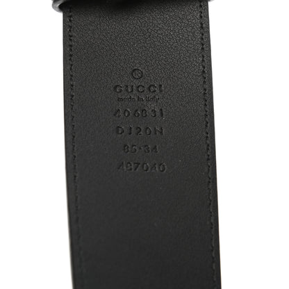 Gucci Textured Dollar Calfskin Nickel Double G 40mm Belt 85 34 Black 3 of 6