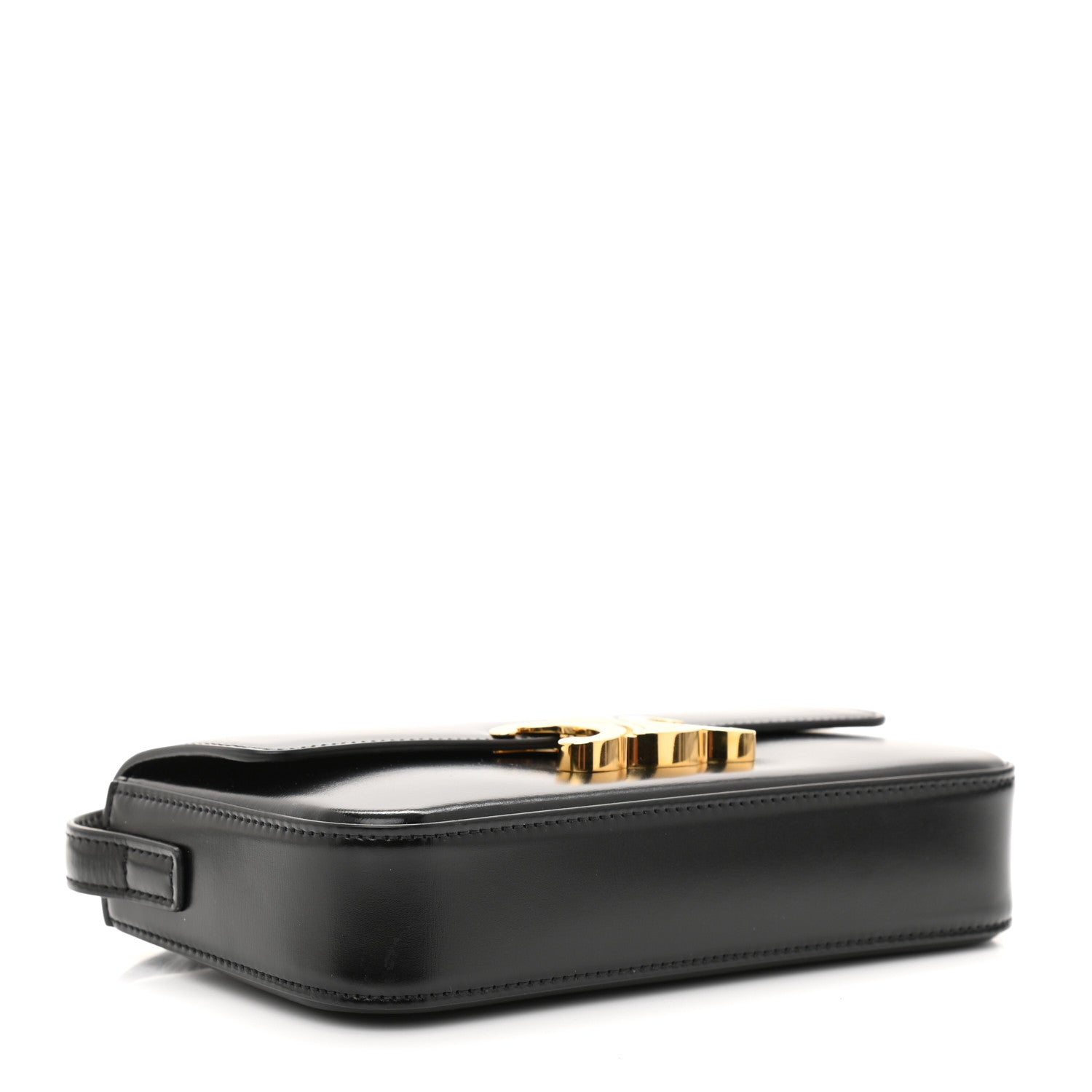 Celine Shiny Calfskin Triomphe Shoulder Bag Black 4 of 10