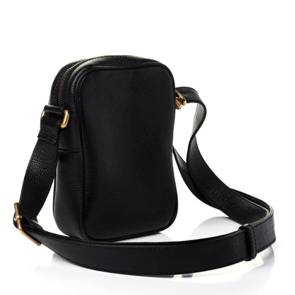 Gucci Grained Calfskin Mini Logo Messenger Bag Black 2 of 4