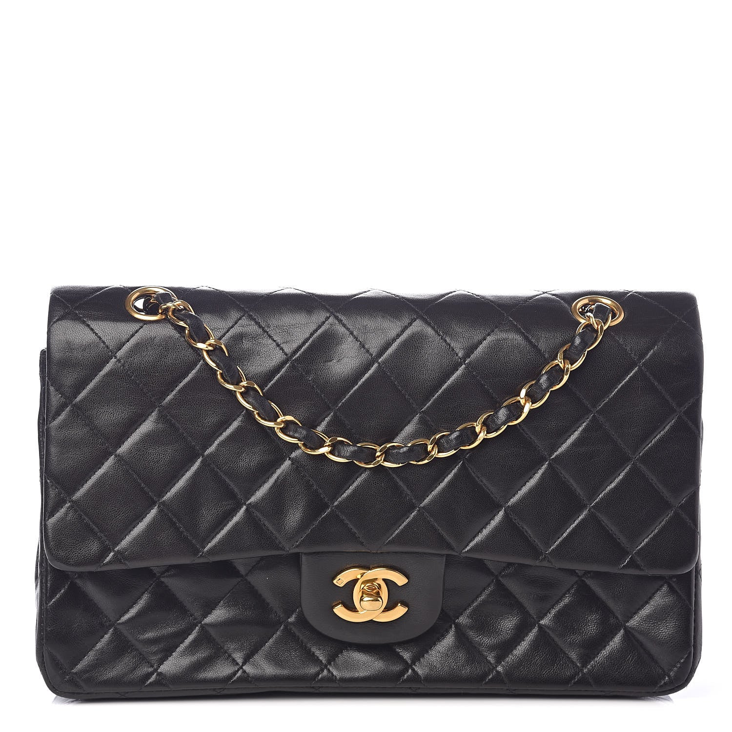 Chanel Lambskin Quilted Medium Double Flap Black 1 of 11
