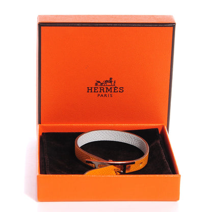 Hermes Epsom Reversible Behapi Simple Tour Bracelet Mango Blanc XS 4 of 5