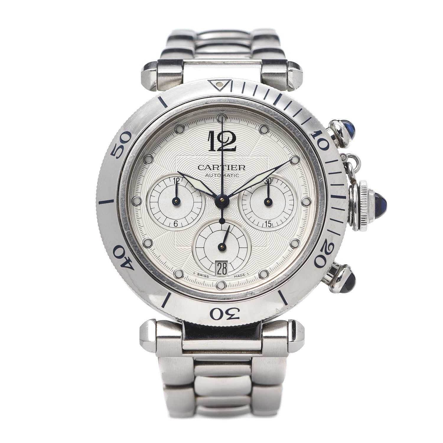 Cartier Stainless Steel 38mm Pasha C Chronograph Automatic Watch 1 of 6