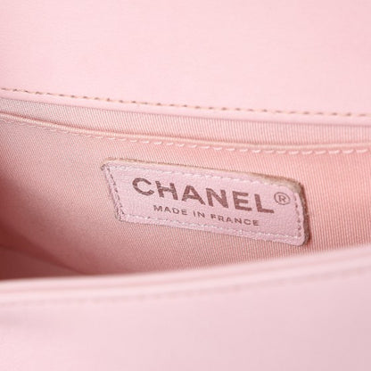 Chanel Lambskin Iridescent PVC Chevron Quilted Small Boy Flap Light Pink Silver 7 of 8