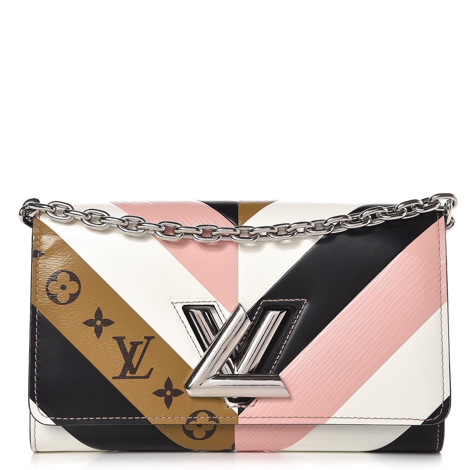 Louis Vuitton Epi Reverse Monogram Twist Chain Wallet Rose Ballerine 1 of 6