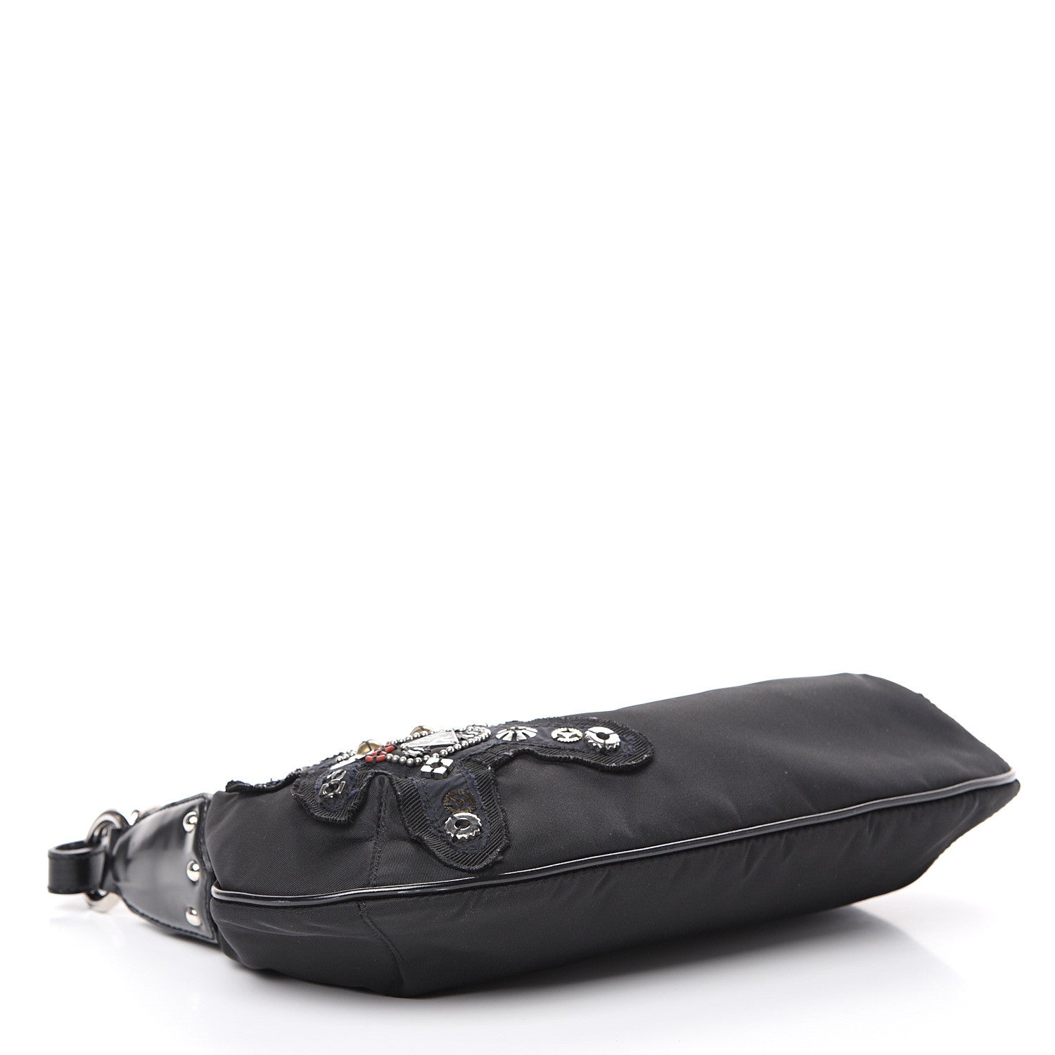 Prada Tessuto Nylon Vela Raso Bear Hobo Black 3 of 10