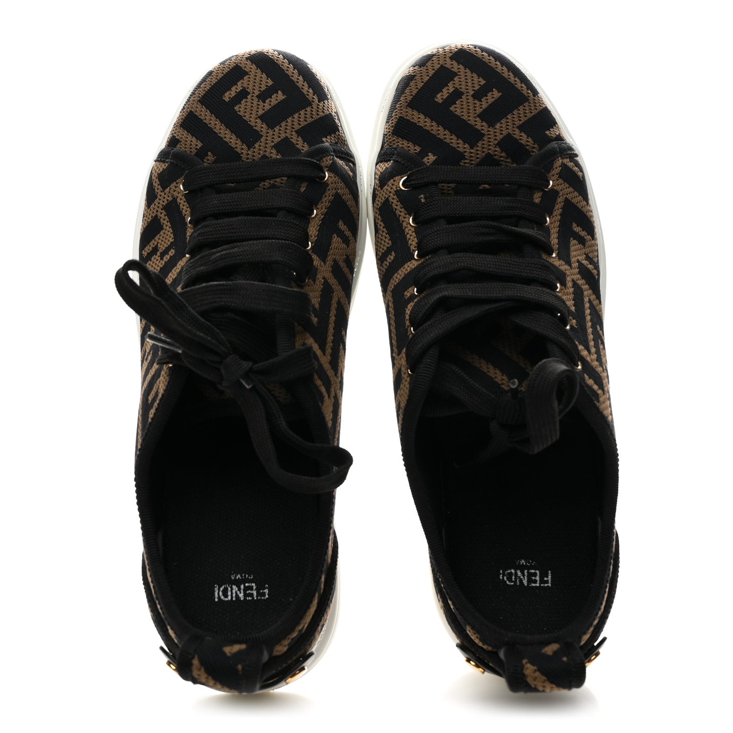 Fabric FF Micro-Perforated Rise Low Top Sneakers 38.5 Tobacco Black