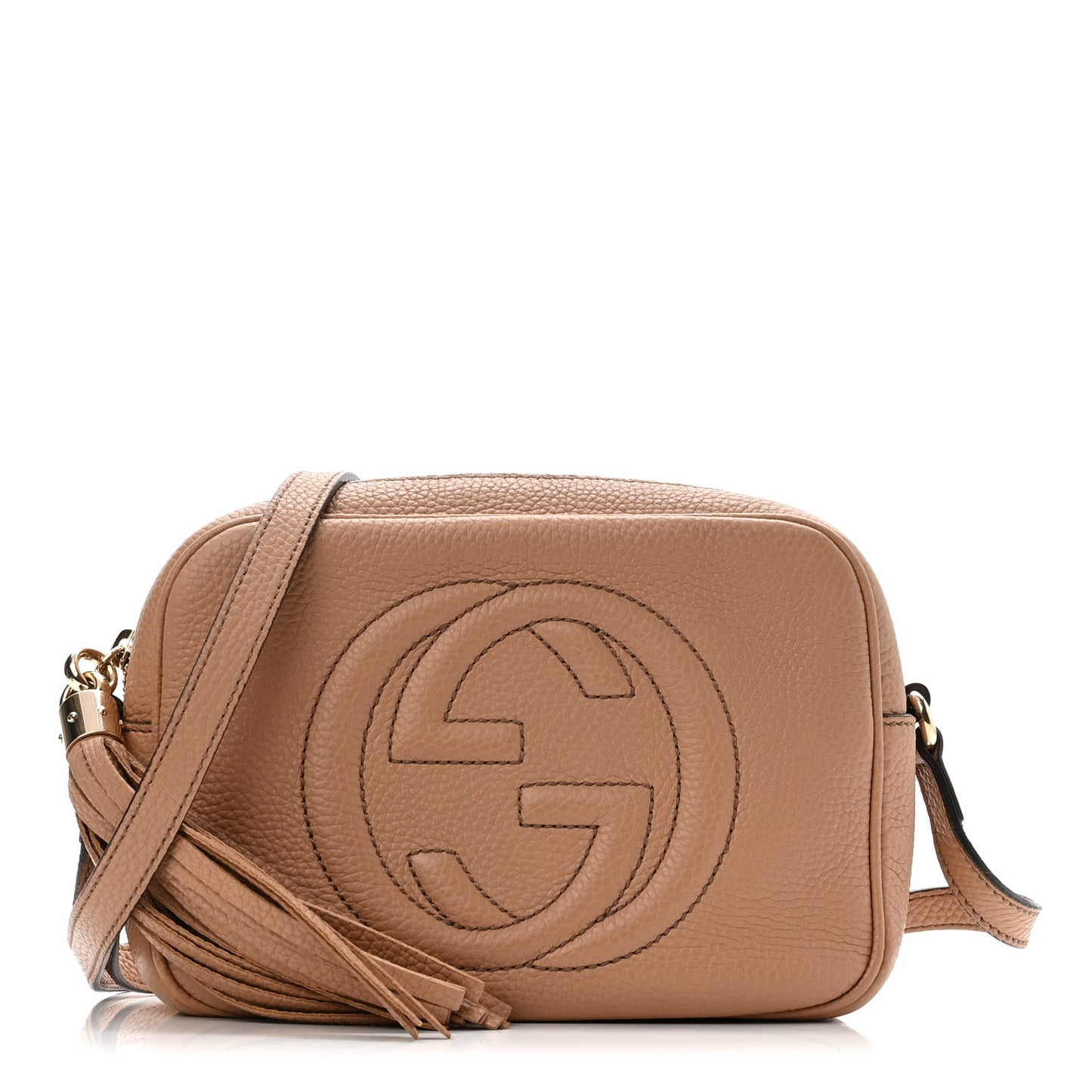 Pebbled Calfskin Small Soho Disco Bag Camelia