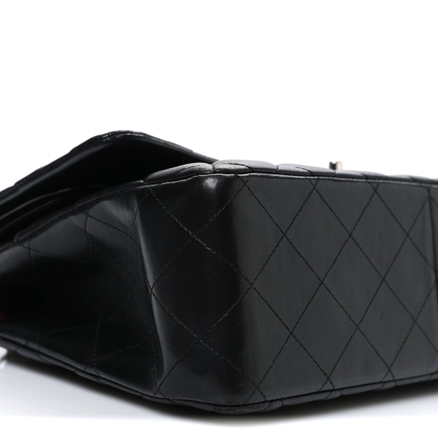 Lambskin Quilted Jumbo Double Flap Black