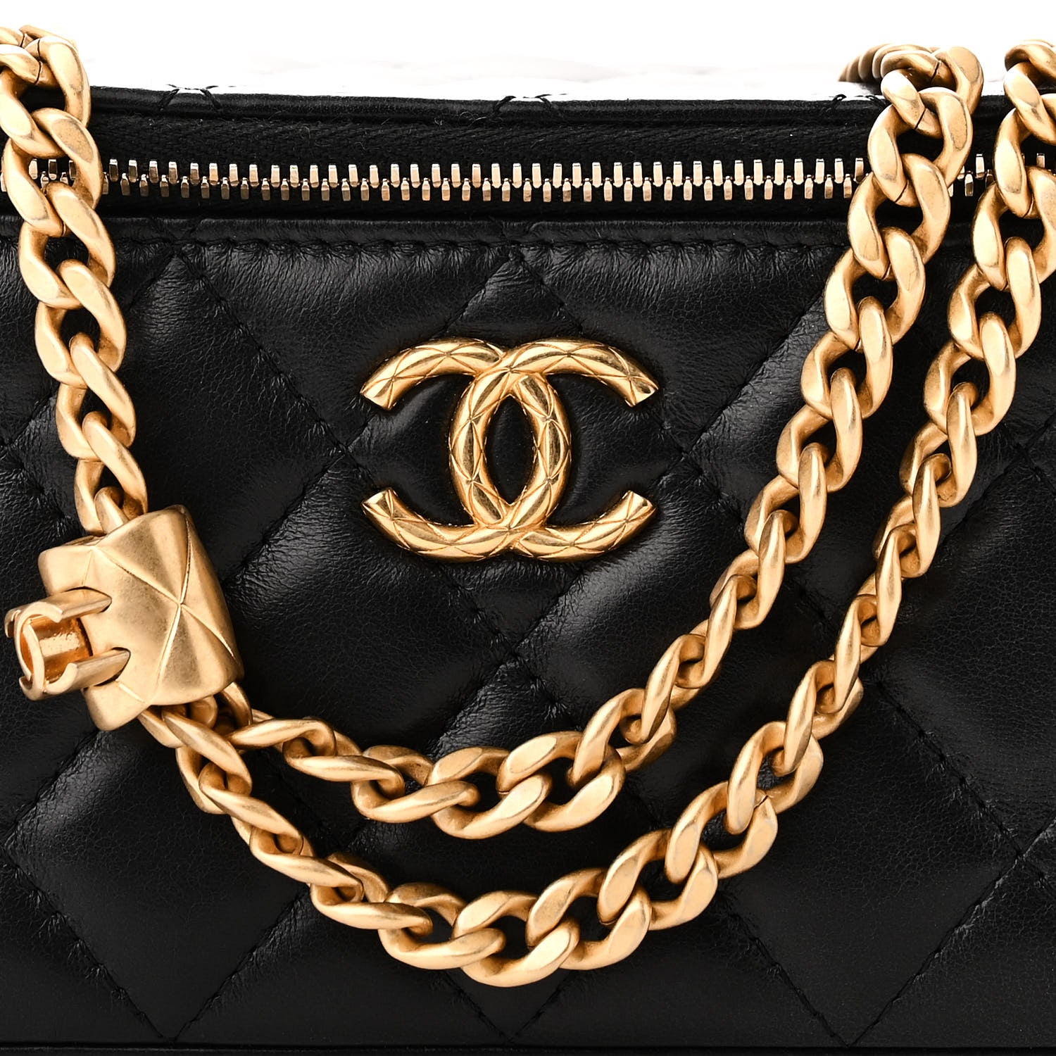 Chanel Lambskin Quilted Small Pillow Crush Vanity Case With Chain Black 8 of 10