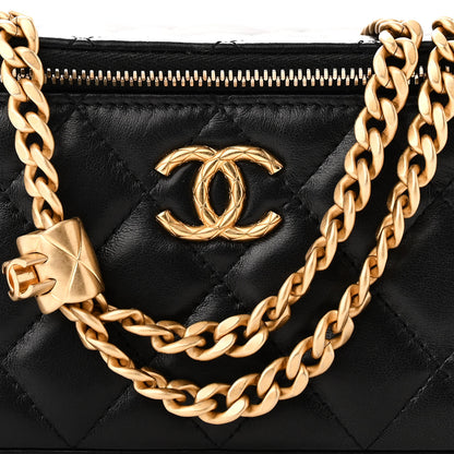 Chanel Lambskin Quilted Small Pillow Crush Vanity Case With Chain Black 8 of 10