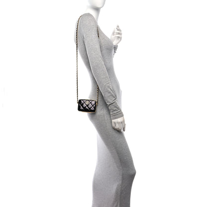 Chanel Glazed Goatskin Quilted Small Box With Chain Black 2 of 11