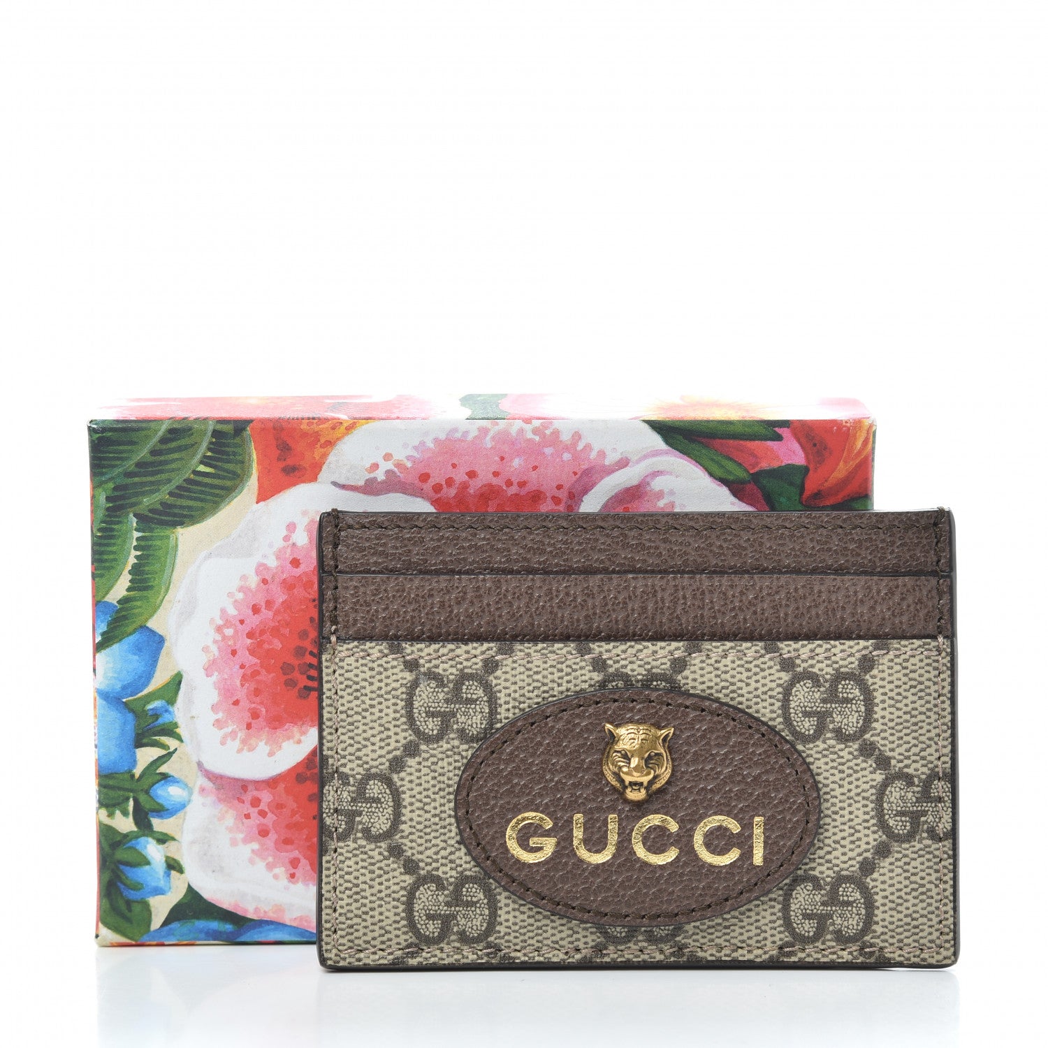 Gucci GG Supreme Monogram Neo Vintage Card Holder Beige Crop New Acero 6 of 6